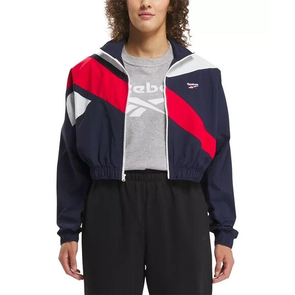 Reebok Women's Classics Franchise Zip-Up Training Track Jacket Navy XL - Picture 2 of 8